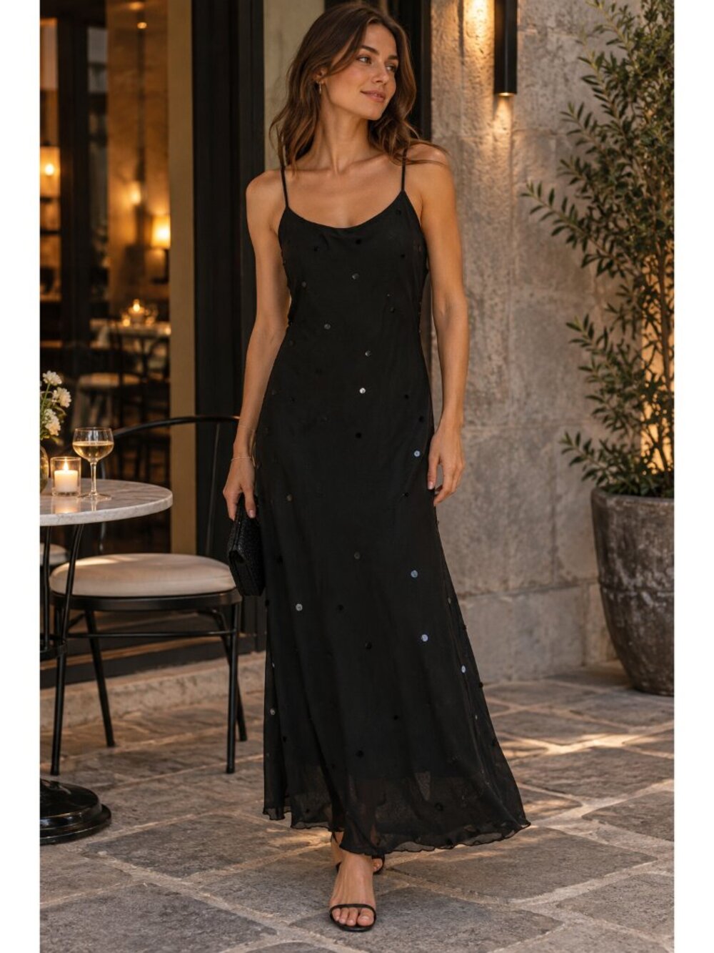 Jonathan Martin Studio Vintage Black Designer Slinky Sexy Sleeveless Dress 12